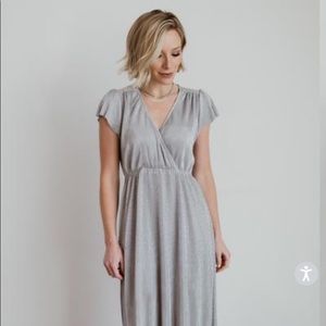 Baltic Born Athena Silver Pleated Maxi Dress